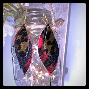 Buffalo print earrings